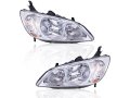 Halogen Headlight Assembly Set Of 2 For 2004-2005 Honda Civic 