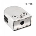 Uxcell Stainless Steel Glass Clamp 4pcs Clip Curved Back Round Bracket For Thickness 8-10mm Balustrade Staircase Handrail