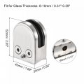 Uxcell Stainless Steel Glass Clamp 4pcs Clip Curved Back Round Bracket For Thickness 8-10mm Balustrade Staircase Handrail