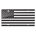 American Usa Flag Thin White Line Emergency Aluminum Black License Plate 