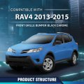 Front Bumper Grille Left Right Side Textured For Toyota Rav4 2013 2014 2015 To1200361 To1200360 531050r010 531060r010 Black