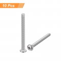 Uxcell 10-24x4 Pan Head Machine Screws 304 Stainless Steel 18-8 Screw Phillips Drive Fully Threaded Bright Finish Pack Of 10