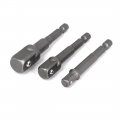 1 4 3 8 2-inch Square Driver Hex Power Drill Bit Socket Adapter 3pcs 