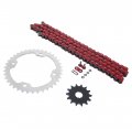 Red O Ring Chain Sprocket Silver Fits 2004-2013 Yamaha Yfz450 520-96l 14 38