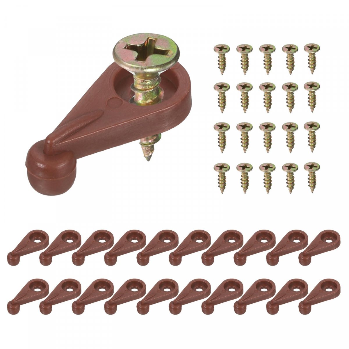 20set Glass Retainer Clips Kit 1 Inch Plastic Cabinet With Screws For Fixing 4mm Thick Doors Mirror Red