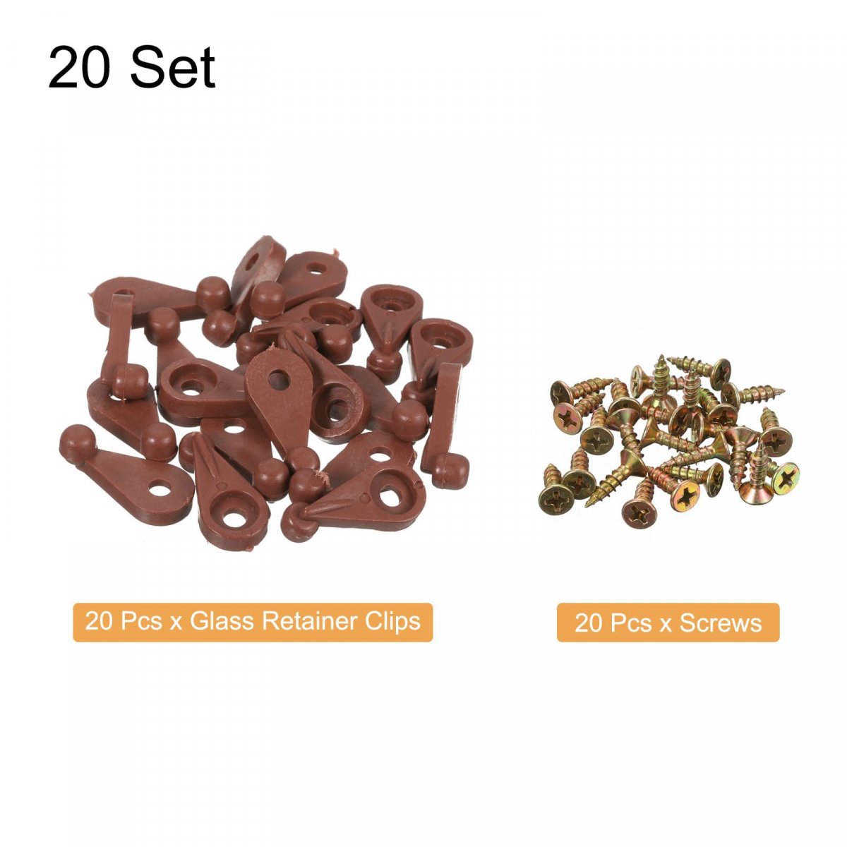 20set Glass Retainer Clips Kit 1 Inch Plastic Cabinet With Screws For Fixing 4mm Thick Doors Mirror Red