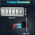 6 Gang Rocker Switch Panel 3 Pin On Off Pre-wired Toggle Control Waterproof Aluminum Alloy Blue Led Light Push Button For 12v
