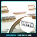 6 Gang Rocker Switch Panel 3 Pin On Off Pre-wired Toggle Control Waterproof Aluminum Alloy Blue Led Light Push Button For 12v
