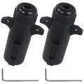 7 Way Trailer Plug 2 Pack Ip68 Waterproof Pin Round Rv Style Connector Detachable Wiring With Brass Terminals And Strain Relief 