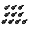 M4 X 12mm Carbon Steel Phillips Pan Head Machine Screws Bolts Combine With Spring Washer And Plain Washers 10pcs 