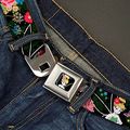 Buckle Down Big Girls Tinker Bell Poses Sleeping Floral Collage Seatbelt Belt Multi Regular 