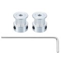 2 Pcs Aluminum 16 Teeth 3mm Bore 6mm Width Timing Belt Pulley Wheel Idler Synchronous Wheels Gear Part With Wrench For 3d 