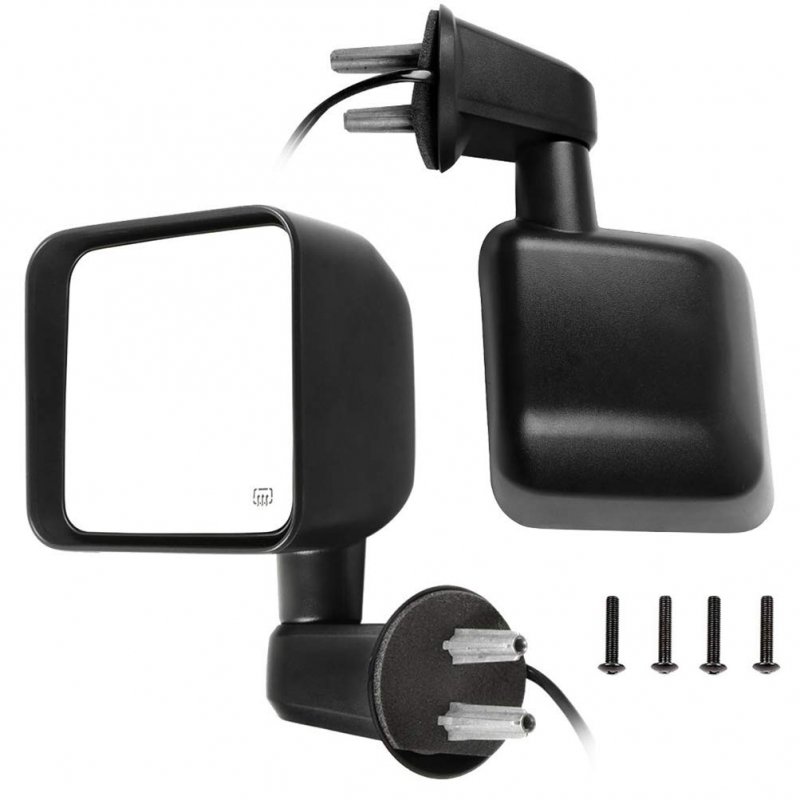 Driver And Passenger Side View Mirrors For 2007-2017 Jeep Wrangler Textured Manual Folding Heated Abs