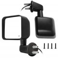 Driver And Passenger Side View Mirrors For 2007-2017 Jeep Wrangler Textured Manual Folding Heated Abs