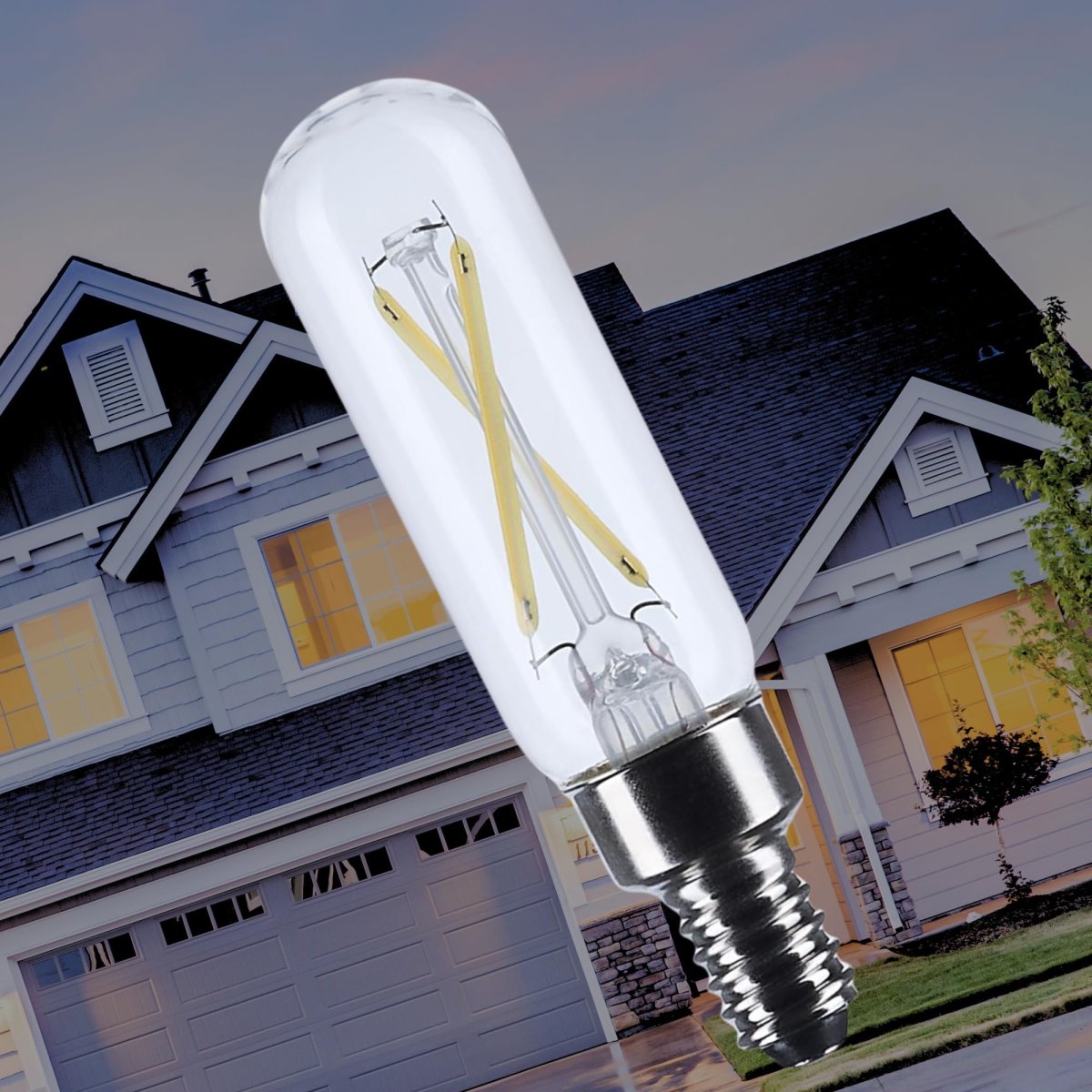 T6 Led Filament Light Bulbs 5000k Natural E12 Candelabra Base 200 Lumens Clear Dimmable Wet Rated Ip65 Enclosed Fixture 120v