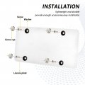 2 Pack License Plate White Car Frame For Front Rear With Screw Caps Holder Women Men Us Vehicles Standard 12x6in