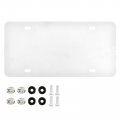 2 Pack License Plate White Car Frame For Front Rear With Screw Caps Holder Women Men Us Vehicles Standard 12x6in