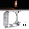 Hecasa Right Headlight Bezel For 1979 1980 1981 Toyota Pickup Headlamp Trim Door Cover Passenger Side Silvery Clear Lens 