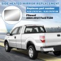 Driver Left Side Heated Mirror Glass Compatible With 2004-2014 Ford F150 Exterior Rearview Convex W Backing Holder Replace