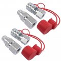Niyako 1 2 Skid Steer Flat Face Hydraulic Quick Connect Couplers Couplings Set W Dust Caps For Bobcat Loader 