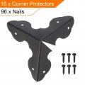 Uxcell 33x33x33mm Metal Box Corner Protectors Edge Guard Black 16pcs