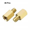 Uxcell 46pcs M3 6 4mm Female Male Thread Brass Hex Standoff Spacer Screws Pcb Pillar