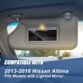 Auto Dynasty Sun Visor Sunshade With Vanity Light And Mirror For 2013-2018 Altima Lighted Models Driver Left Side Gray
