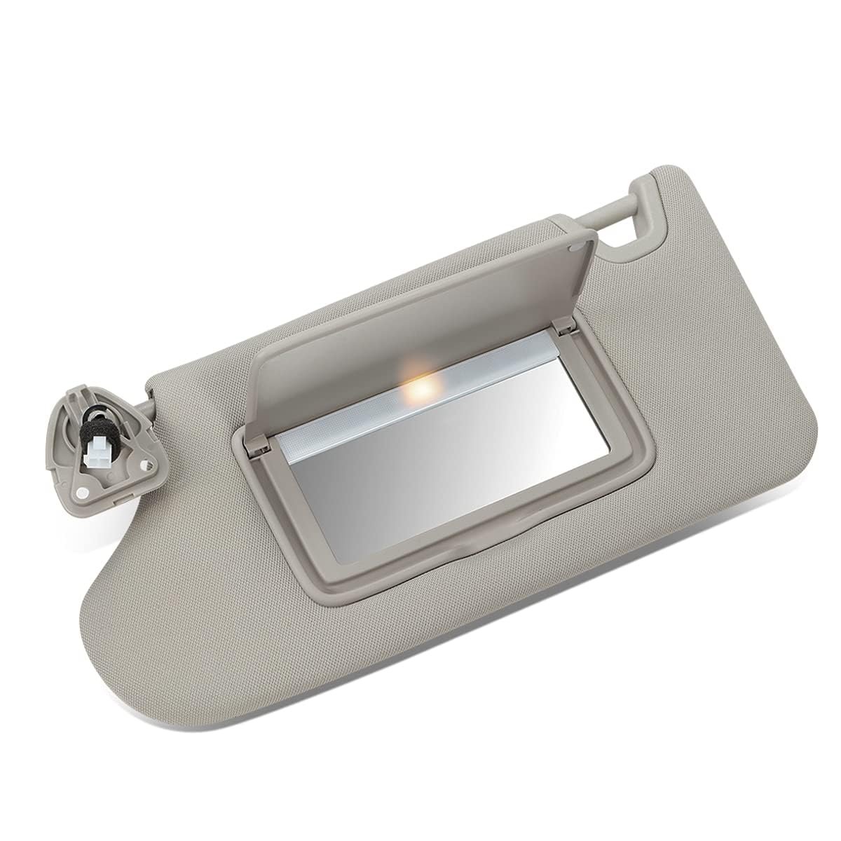 Auto Dynasty Sun Visor Sunshade With Vanity Light And Mirror For 2013-2018 Altima Lighted Models Driver Left Side Gray