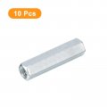 Uxcell 10pcs M6x10x40mm Coupling Nuts Galvanized Carbon Steel Hex Threaded Rod Coupler For Furniture Electronic Industrial