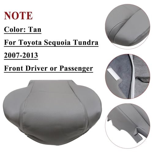 Front Driver Or Passenger Bottom Replacement Perforated Seat Cover Graphite Gray Microfiber Leather For Toyota Sequoia Tundra