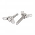 Uxcell M4 X 20mm Thread 304 Stainless Steel Wing Bolt Butterfly Screw Silver Tone 5pcs