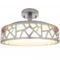 Maxxima 14 In Led Semi-flush Mount Ceiling Light Fixture Decorative Round Satin Nickel 3000k Warm White 1400 Lumens Dimmable 