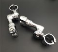 Hk- Chrome Short Angled Adjustable Highway Peg Mounting Kit Compatible With Any Bike Equipped 1-1 2 Inch 1 5 Front Engine Guard