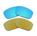 2 Pairs Polarized Replacement Lenses Gold Blue For Oakley Crankshaft Sunglasses 