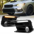 Hecasa Driving Fog Light Bezel Cover With Led For 2018-2021 Subaru Wrx Sti 