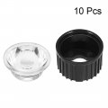 Uxcell 10 Pcs 20mm Led Lens 120 Degree With Black Holder For 1w 3w High Power Light