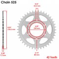 Caltric Rear Wheel Chain Sprocket Compatible With Kawasaki Zr900 Z900rs 2018-2023 42 Teeth