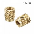 Uxcell Knurled Insert Nut M2 X 4mm L 3 5mm Od Female Thread Brass Embedding 180 Pcs