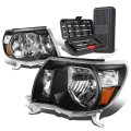 Black Housing Amber Corner Headlight Lamps Tool Kit Compatible With Tacoma 05-11