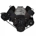 Black Big Block Chevy Alternator Relocation Bracket For Clearing A-arms With Short Water Pump