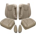 Medium Neutral Tan Leather Seat Covers And Armrests For Chevy Silverado Avalanche Gmc Sierra 1500 2500 3500 Hd 2003 To 2007 