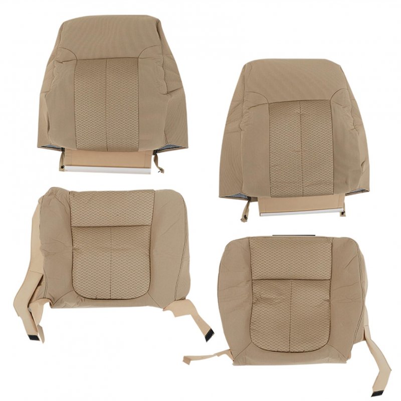 Tan Cloth Seat Cover 4 Piece Set For 2011 2012 2013 2014 F150 Front Driver And Passenger Bottom Lean Back Replacement Covers