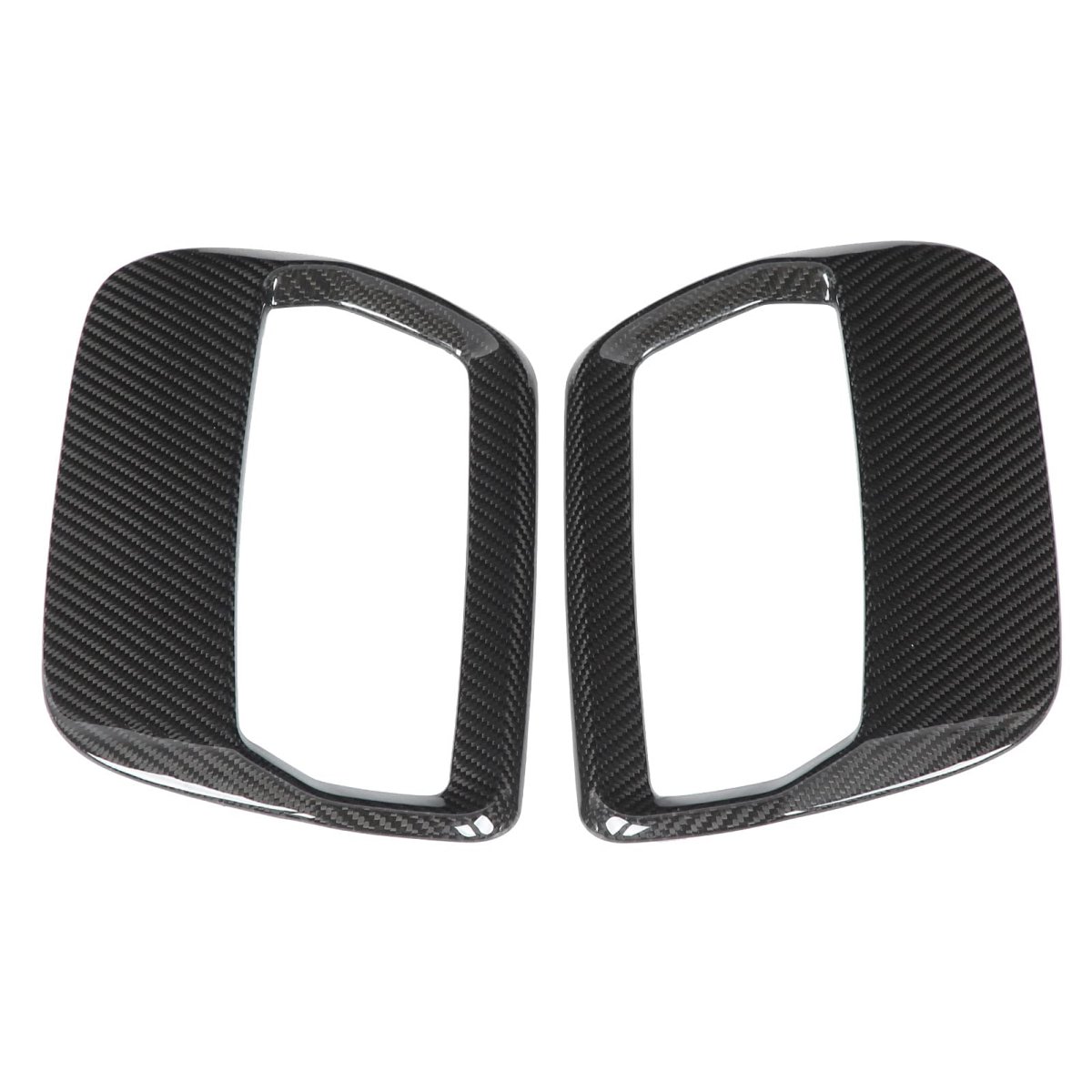 Dry Carbon Fiber Hood Air Vent Cover Bonnet Intake Scoop 2 Pieces For 2019 2021 Glossy Black Inlet Trim Replacement Parts