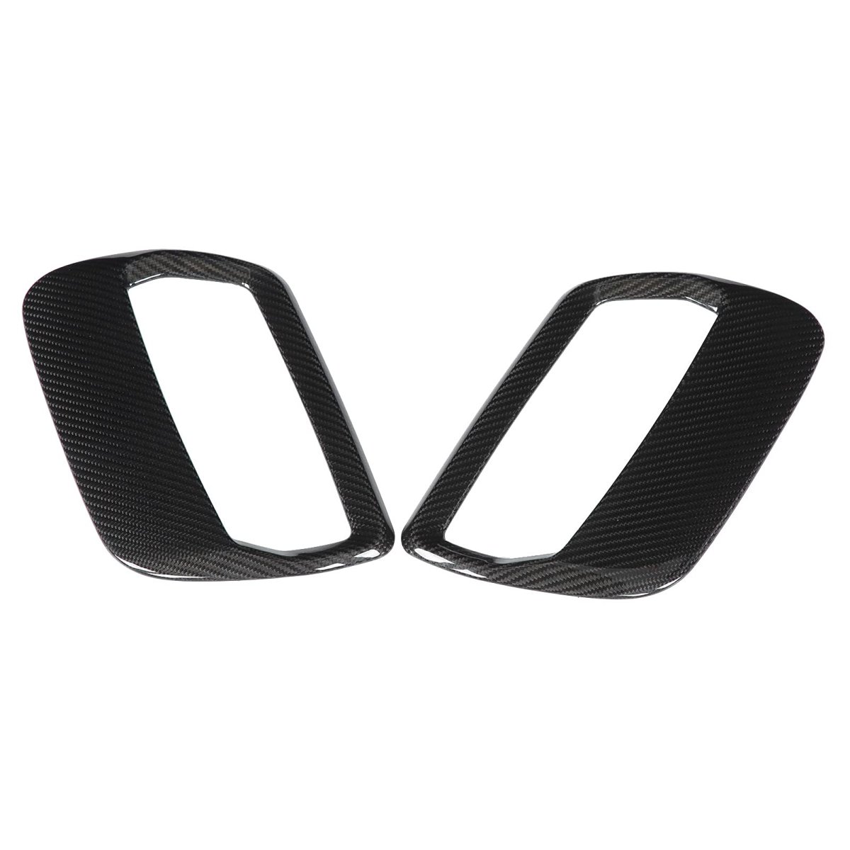 Dry Carbon Fiber Hood Air Vent Cover Bonnet Intake Scoop 2 Pieces For 2019 2021 Glossy Black Inlet Trim Replacement Parts