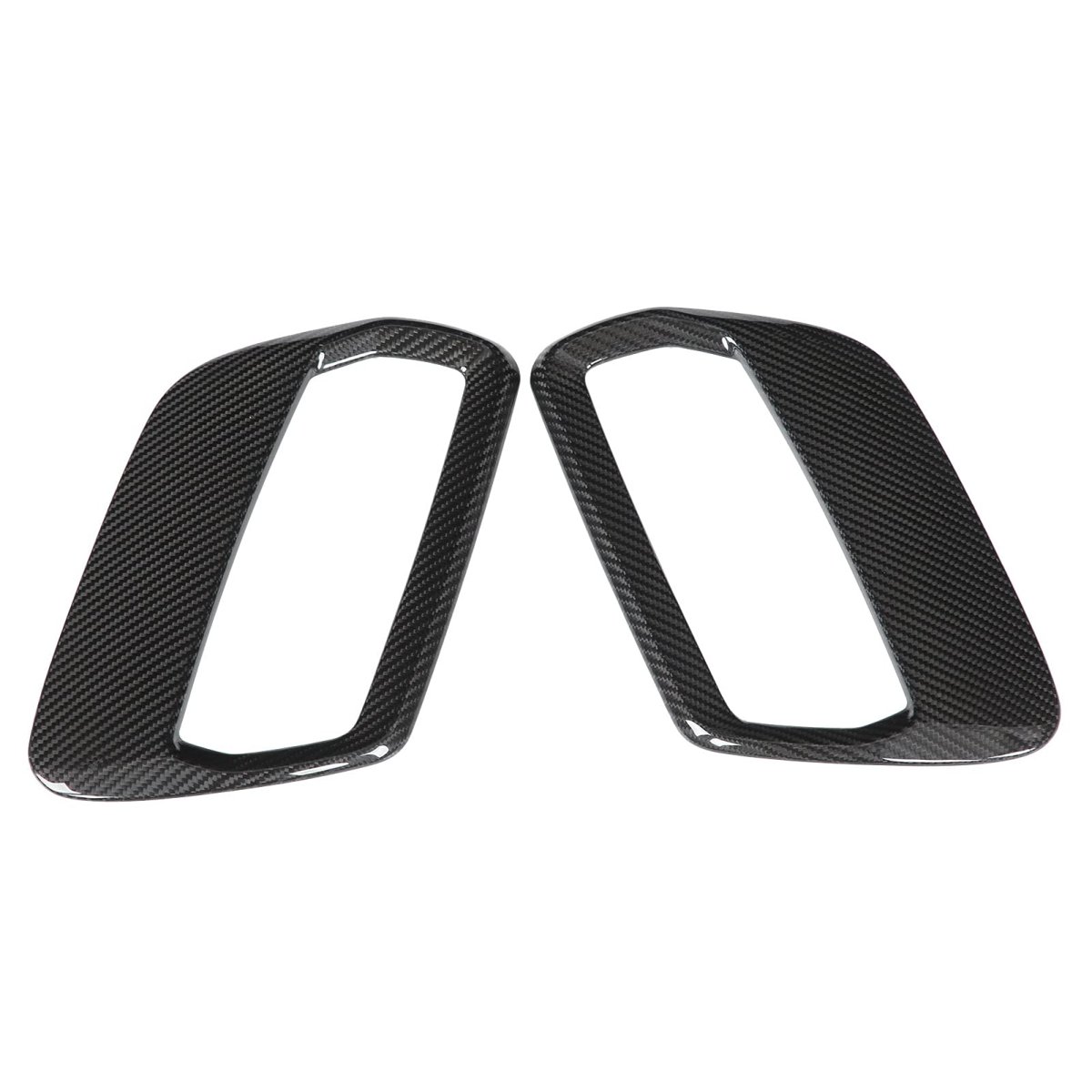Dry Carbon Fiber Hood Air Vent Cover Bonnet Intake Scoop 2 Pieces For 2019 2021 Glossy Black Inlet Trim Replacement Parts