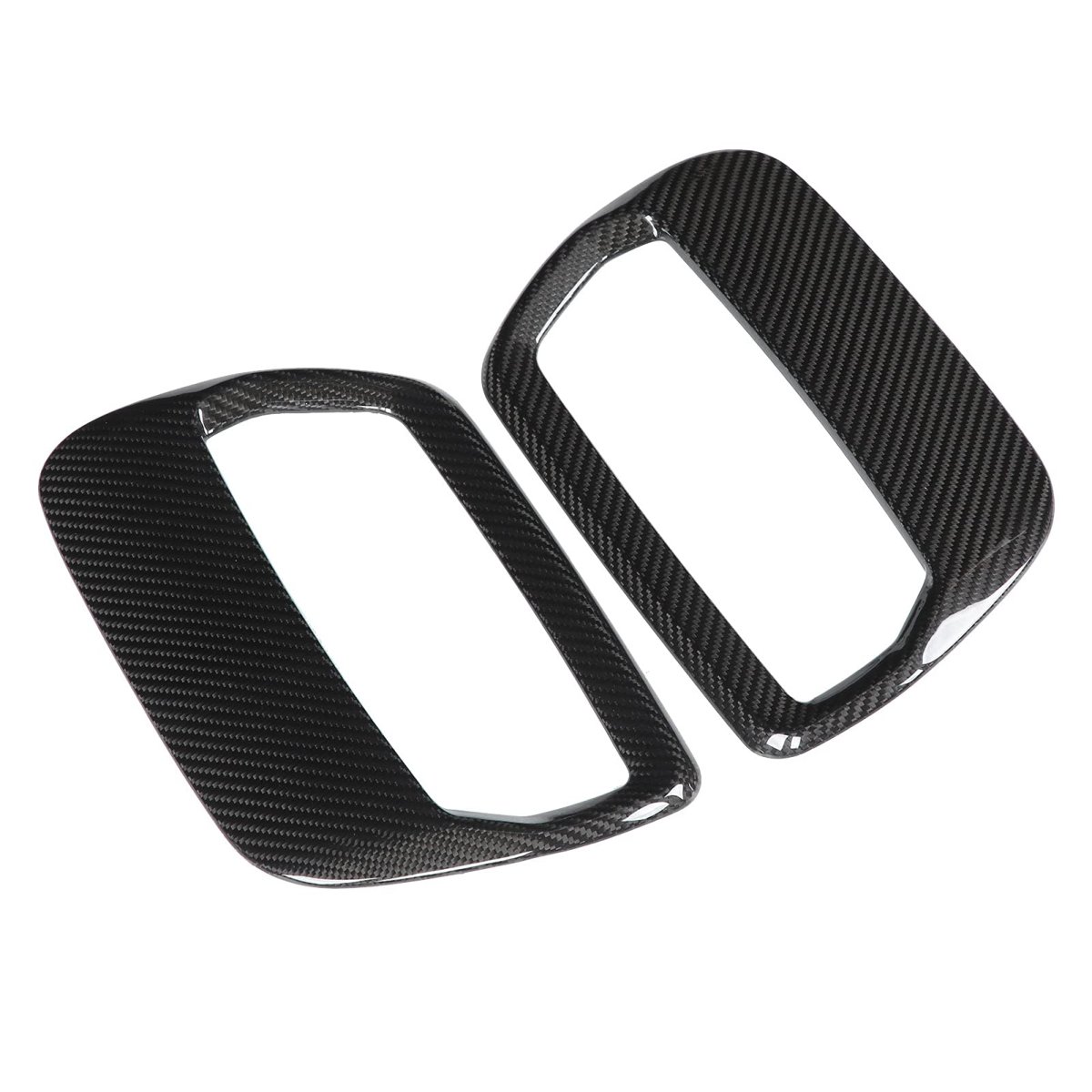 Dry Carbon Fiber Hood Air Vent Cover Bonnet Intake Scoop 2 Pieces For 2019 2021 Glossy Black Inlet Trim Replacement Parts