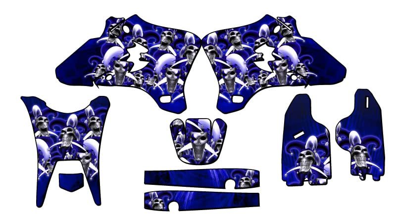 2005-2006 Wr 250 F Jester Blue Senge Graphics Base Kit For Yamaha