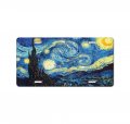 Qj Cmj Van Gogh Style Oil Painting Art Car Accessories Metal License Plate Tin Sabstract Octopus Sign Tag 12 X 6 