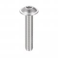 Uxcell Flanged Button Head Socket Cap Screws M5 25mm Hex Drive 304 Stainless Steel Fasteners Bolts Fully Threaded Machine Screw