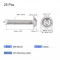 Uxcell Flanged Button Head Socket Cap Screws M5 25mm Hex Drive 304 Stainless Steel Fasteners Bolts Fully Threaded Machine Screw